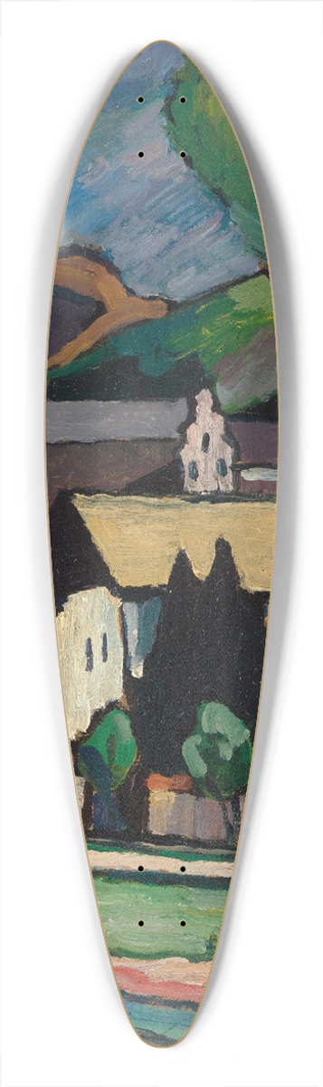Alexander Kanoldt - Bayerische Dorfhuser unter Bumen 39.3 inch art pintail longboard deck