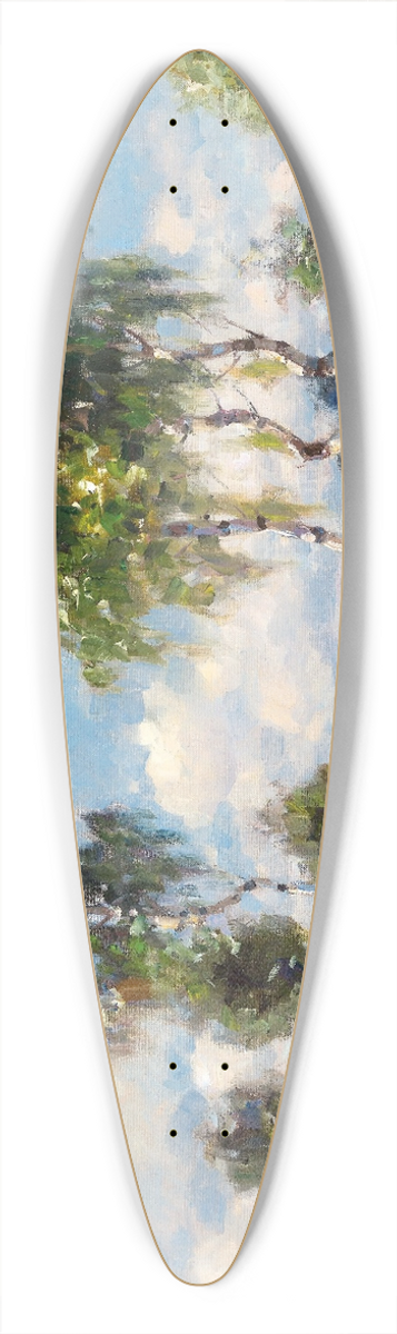 Alexander Koester - Birches in a heath landscape, Viktring (Carinthia) 39.3 inch art pintail longboard deck