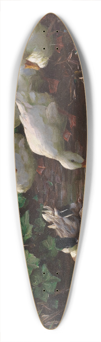 Alexander Koester - Erpel mit Enten und Kken am Seeufer 39.3 inch art pintail longboard deck