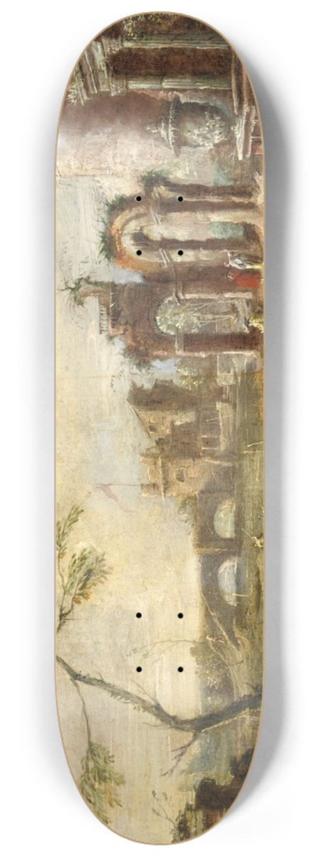 Bartolomeo Pedon - Veduta Fantastica Con Rovine 8.25 inch art skate deck