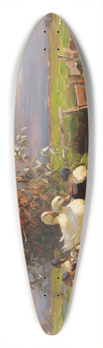 Alexander Koester - Sieben Enten am Graben 39.3 inch art pintail longboard deck