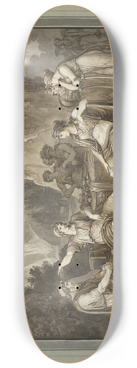 Bartolomeo Pinelli - Telemachus Relates His Adventures to the Goddess Calypso, from The Adventures of Telemachus, Book 1 8.25 inch art skate deck