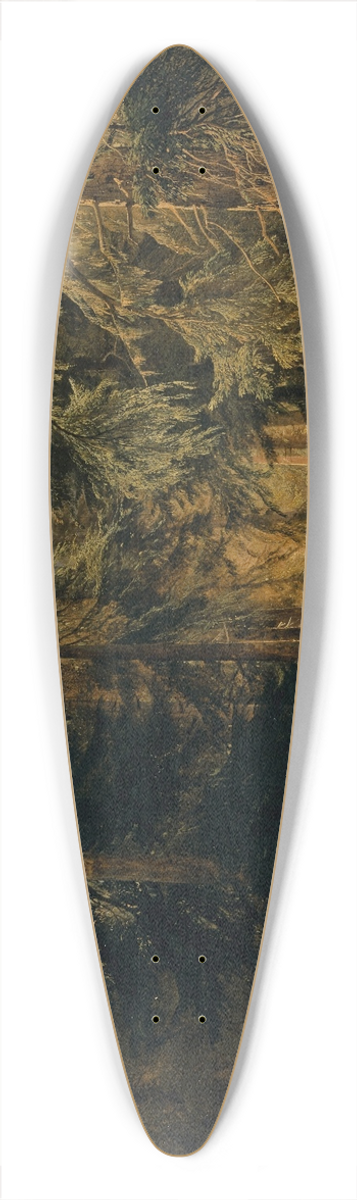 Alexandre Calame - Forest in the High Mountains with Flock of Goats 39.3 inch art pintail longboard deck
