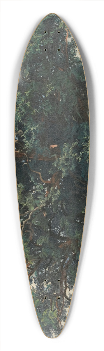 Alexandre Calame - Landscape With Oak Trees 39.3 inch art pintail longboard deck