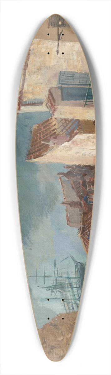Alexandre Jacovleff - Le port de Calvi 39.3 inch art pintail longboard deck