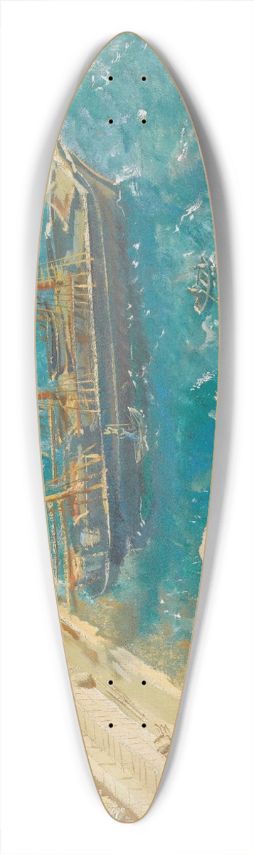Alexandre Jacovleff - View Of The Port In Calvi 39.3 inch art pintail longboard deck