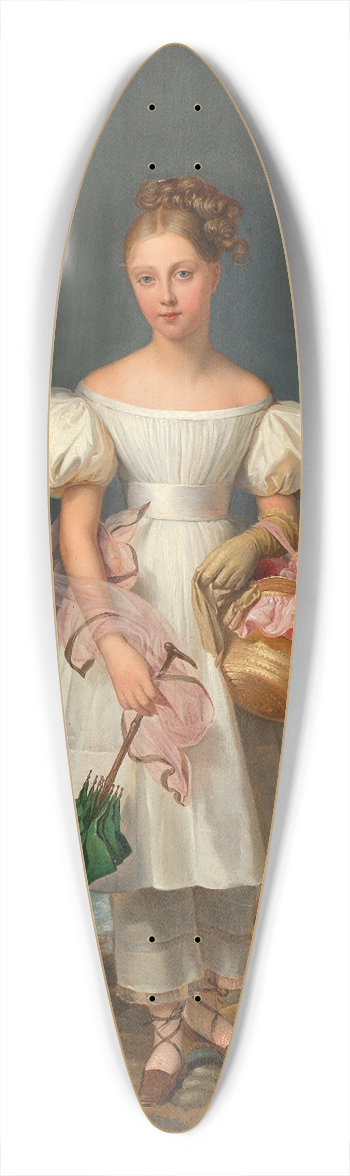 Alexandre-Jean Dubois-Drahonet - Portrait of a Young Girl on the Beach 39.3 inch art pintail longboard deck