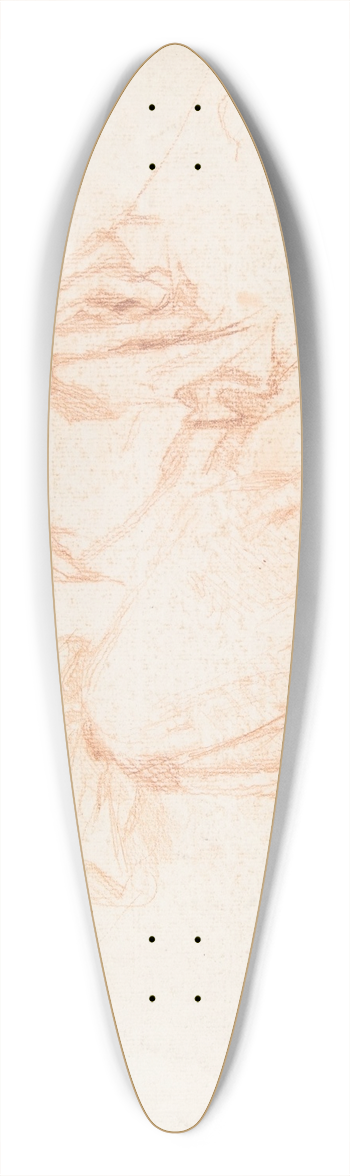 Alexandre Laemlein - Four Figures Kneeling in Supplication 39.3 inch art pintail longboard deck
