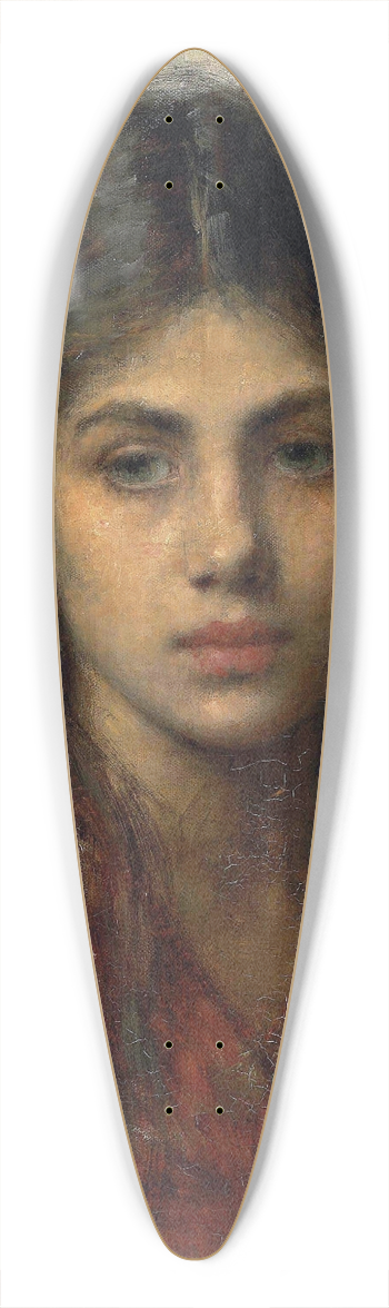 Alexei Harlamoff - Girl With A Red Shawl 39.3 inch art pintail longboard deck