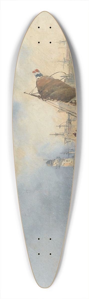 Alexei Petrovich Bogoliubov - Port In Normandy 39.3 inch art pintail longboard deck