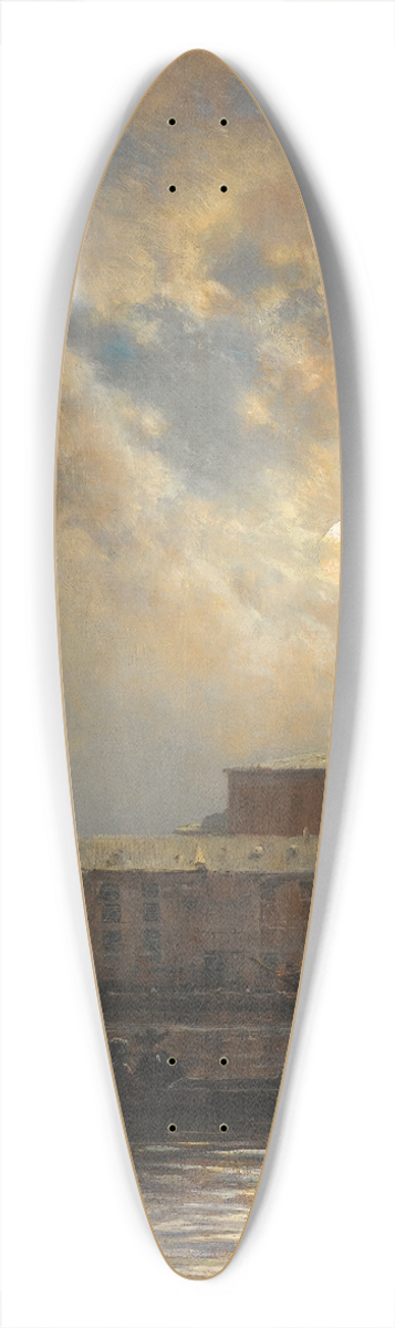 Alexei Petrovich Bogoliubov - Venice By Moonlight 39.3 inch art pintail longboard deck