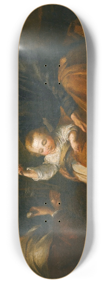 Bartolom Estebn Murillo - The Holy Family In An Interior 8.25 inch art skate deck