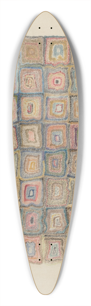 Alfonso Umana - Hooked Rug 39.3 inch art pintail longboard deck