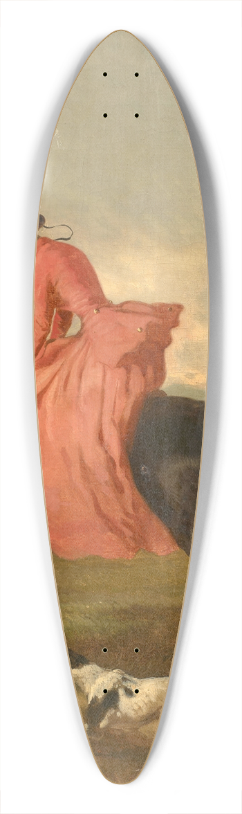 Alfred De Dreux - Une amazone  la robe rouge dans un paysage 39.3 inch art pintail longboard deck