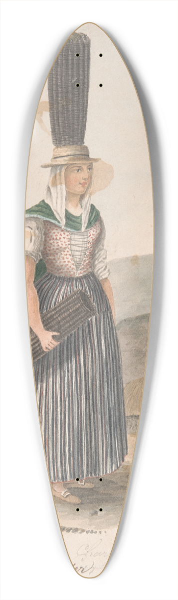 Alfred Diston - Charcoal seller, Tenerife 39.3 inch art pintail longboard deck