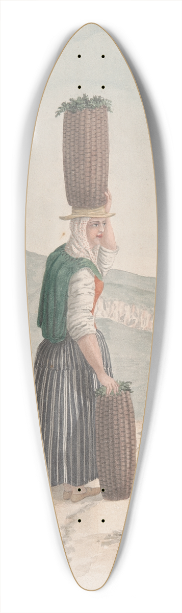 Alfred Diston - Charcoal Seller, Tenerife 39.3 inch art pintail longboard deck