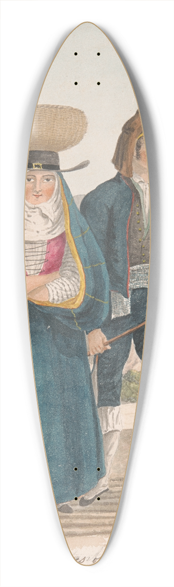 Alfred Diston - Natives of La Palma 39.3 inch art pintail longboard deck