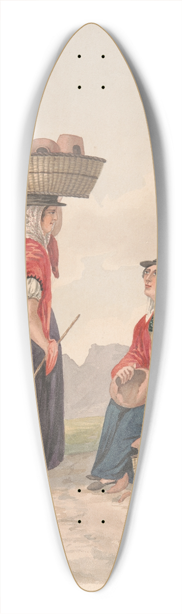 Alfred Diston - Tenerife-Women of Candelaria 39.3 inch art pintail longboard deck