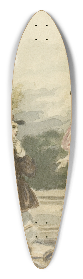 Alfred Edward Chalon - The Broken Toy 39.3 inch art pintail longboard deck