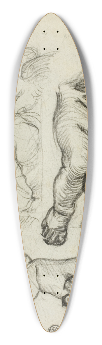Alfred George Stevens - Sketches of Putti 39.3 inch art pintail longboard deck