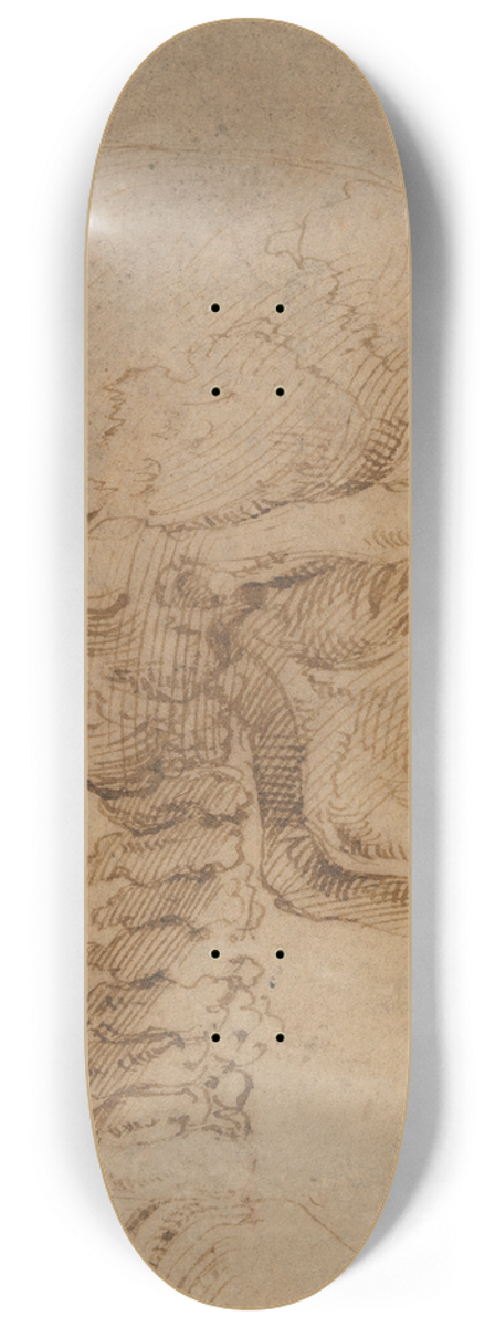 Battista Franco - Skull in Profile 8.25 inch art skate deck