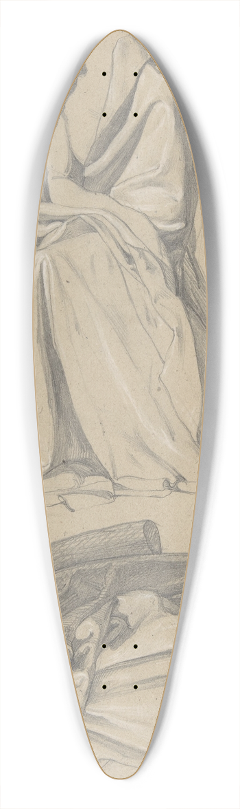 Alfred Rethel - Drapery Study 39.3 inch art pintail longboard deck