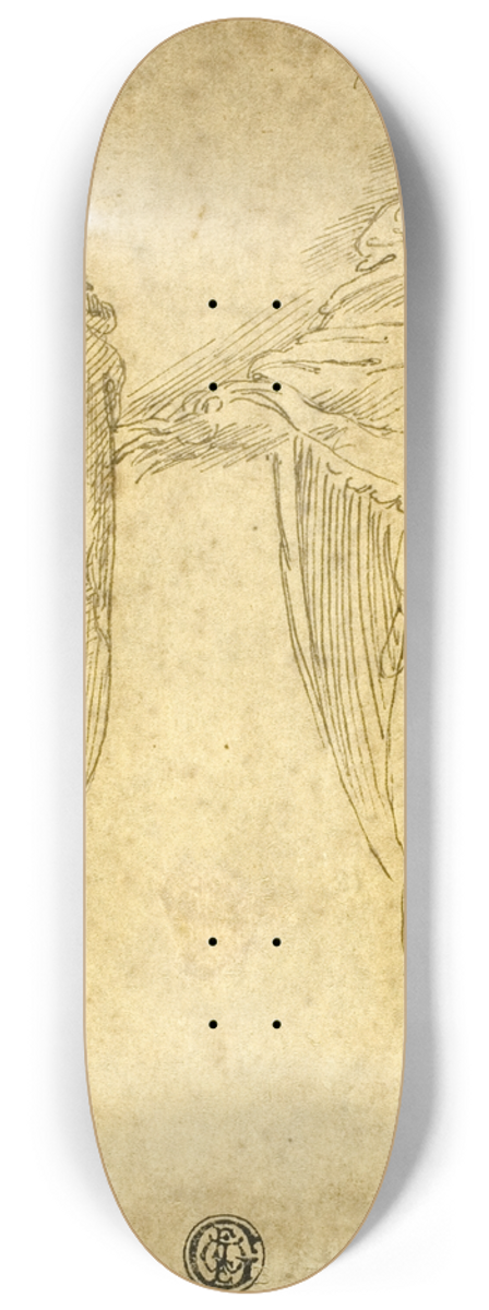 Battista Franco - Two Standing Draped Figure 8.25 inch art skate deck