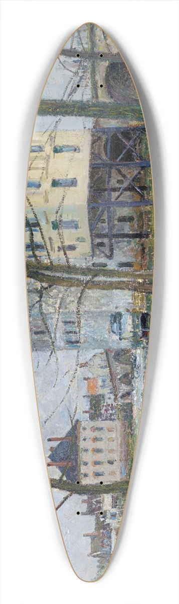 Alfred Sisley - Les moulins de MoretHiver 39.3 inch art pintail longboard deck