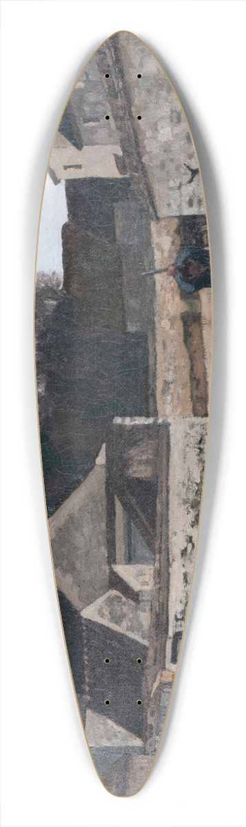 Alfred Sisley - Rue de village  Marlotte (Village Street in Marlotte) 39.3 inch art pintail longboard deck
