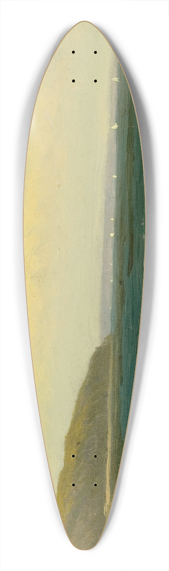 Alfred Thompson Bricher - Beach and Bay with Sailboats 39.3 inch art pintail longboard deck