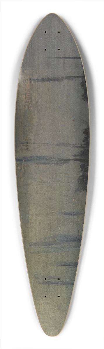 Alice Pike Barney - Ships in Moonlight 39.3 inch art pintail longboard deck