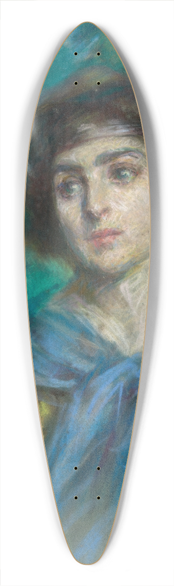 Alice Pike Barney - The Blue Scarf 39.3 inch art pintail longboard deck