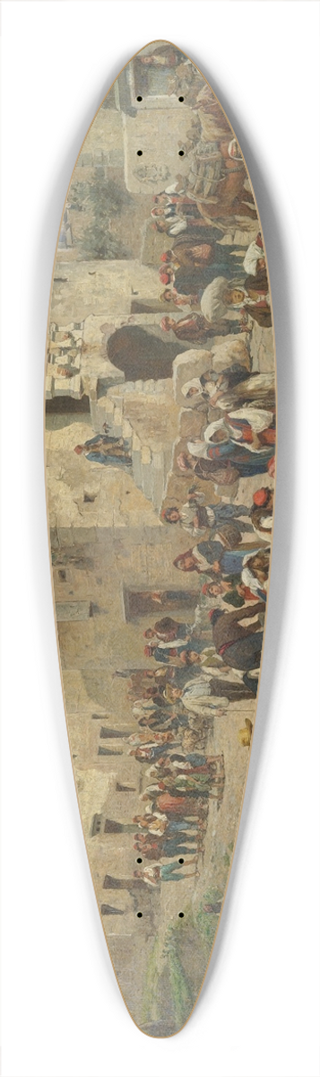 Alois Schnn - Market In Sarajevo 39.3 inch art pintail longboard deck