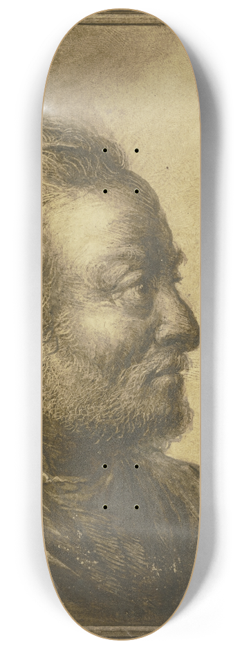 Benjamin Calau - Profilkopf eines brtigen Mannes nach rechts 8.25 inch art skate deck