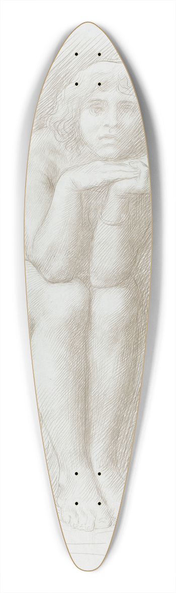 Alphonse Legros - Nude Model Seated 39.3 inch art pintail longboard deck