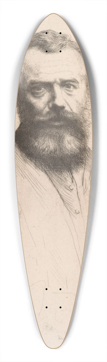 Alphonse Legros - Self-Portrait (Third Plate) 39.3 inch art pintail longboard deck
