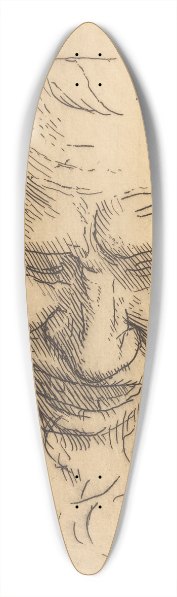 Alphonse Legros - Small Satyr Mask (Petit masque de satyre) 39.3 inch art pintail longboard deck
