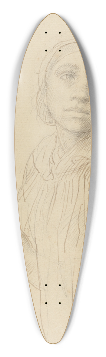 Alphonse Legros - Study of Woman Praying 39.3 inch art pintail longboard deck