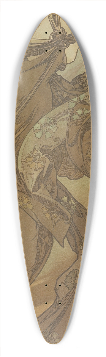 Alphonse Mucha - Etoile Du Matin 39.3 inch art pintail longboard deck