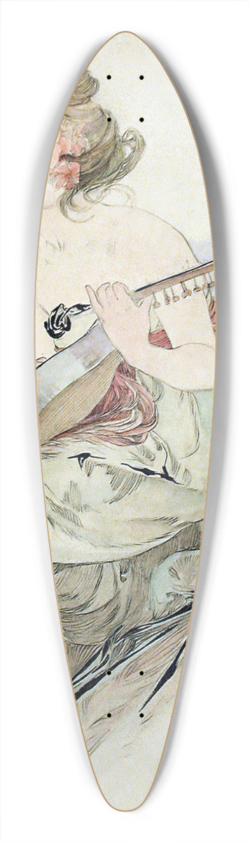 Alphonse Mucha - From The Frontispiece Of Le Pater 39.3 inch art pintail longboard deck