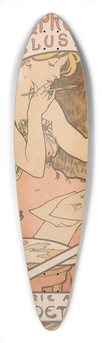 Alphonse Mucha - Les Menus and Programmes Illustres 39.3 inch art pintail longboard deck