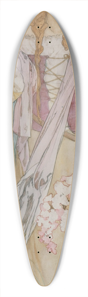 Alphonse Mucha - Maude Adams (18721953) as Joan of Arc 39.3 inch art pintail longboard deck