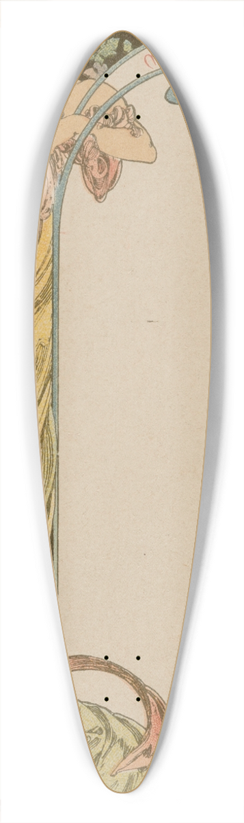 Alphonse Mucha - Menu Card 39.3 inch art pintail longboard deck