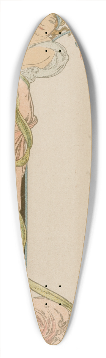 Alphonse Mucha - Menu Card 39.3 inch art pintail longboard deck