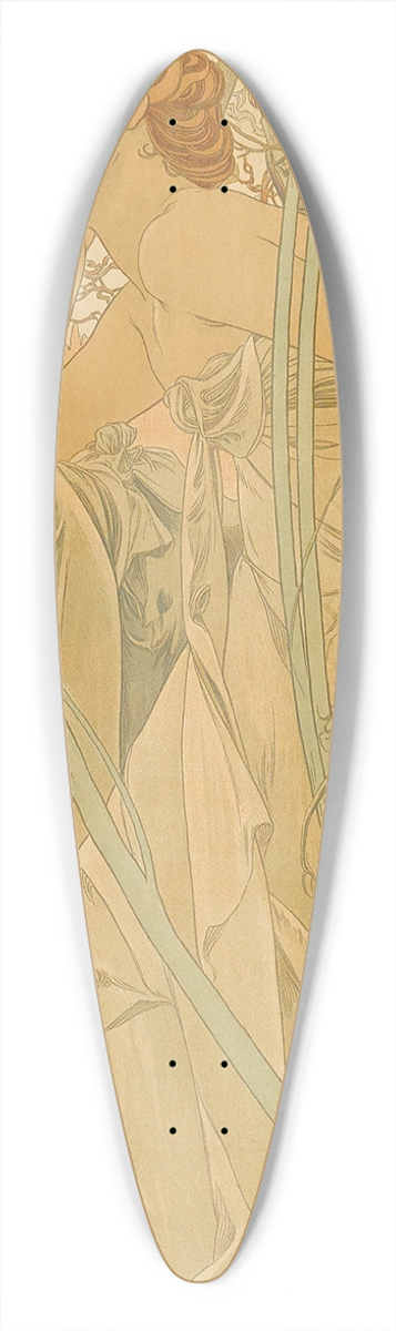 Alphonse Mucha - Reverie du soir 39.3 inch art pintail longboard deck