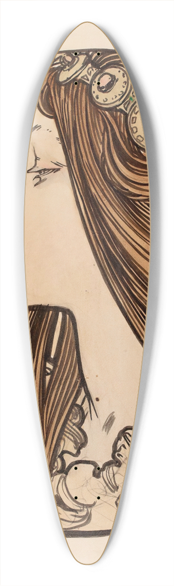 Alphonse Mucha - Vitrail pour la faade de la boutique Fouquet 39.3 inch art pintail longboard deck