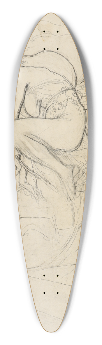 Alphonse Mucha - Witches 39.3 inch art pintail longboard deck