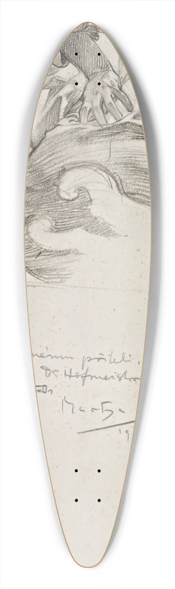 Alphonse Mucha - Woman bending over 39.3 inch art pintail longboard deck