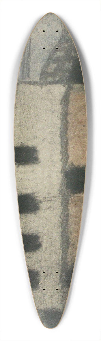 Alvar Cawn - Houses on the beach 39.3 inch art pintail longboard deck