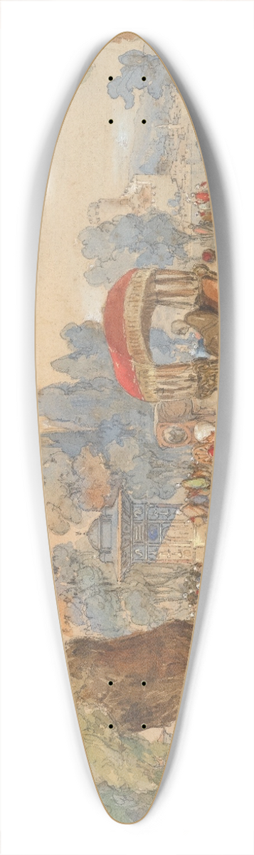 Amadeo Preziosi - A Party At The Sweet Waters Of The Bosphorus, Constantinople 39.3 inch art pintail longboard deck